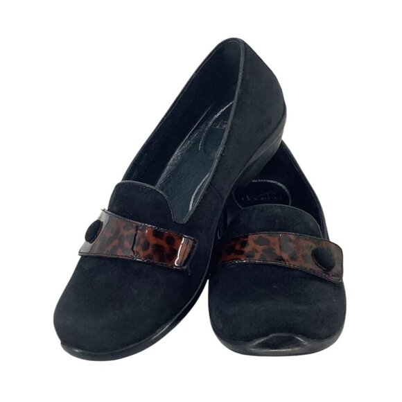 Dansko Shoes - Dansko Olena Womens Black Suede Loafers With Strap Size EU 38/US 8